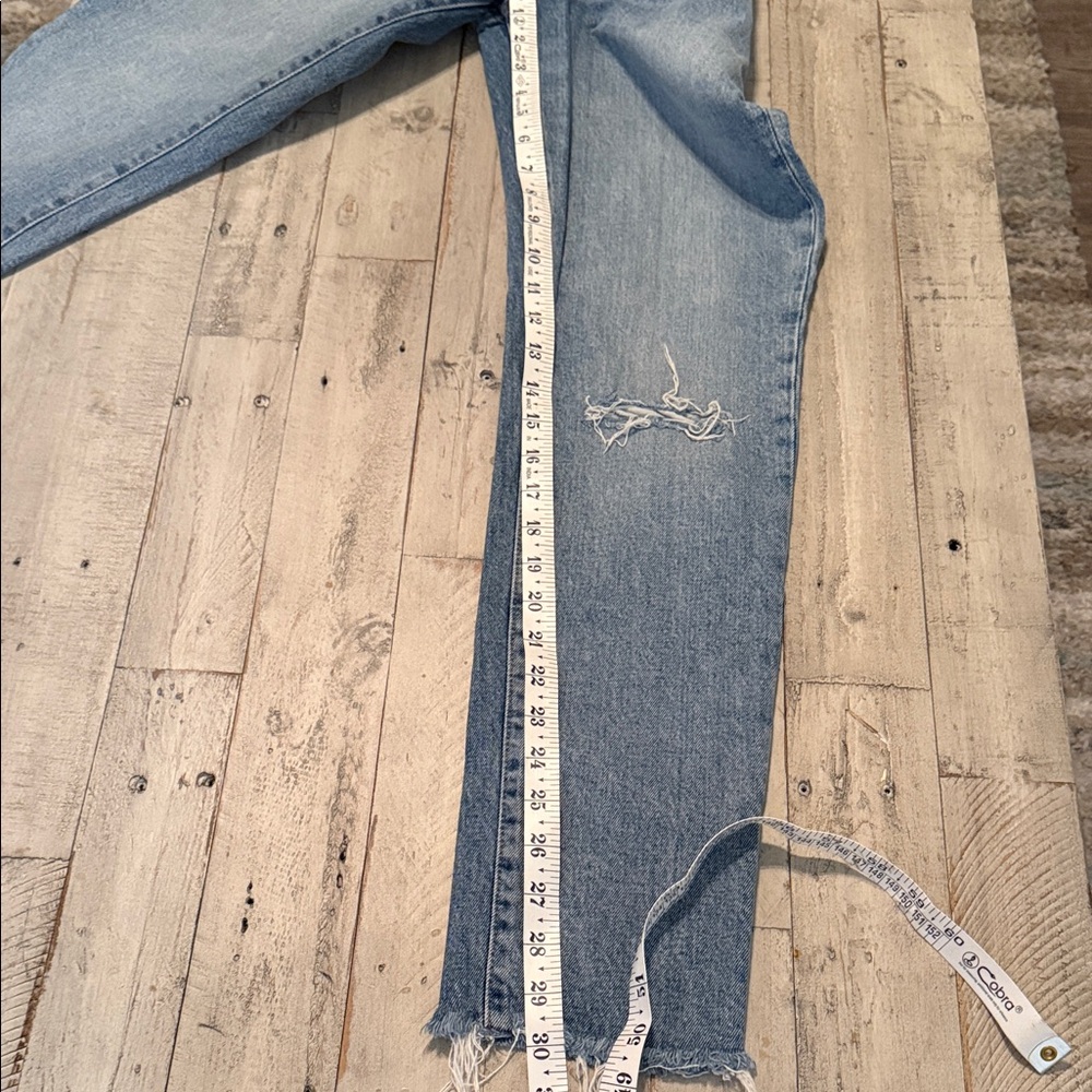 Free People We The Free Denim Button-Fly Distressed Jeans Straight Leg Size 30 - Picture 10 of 10